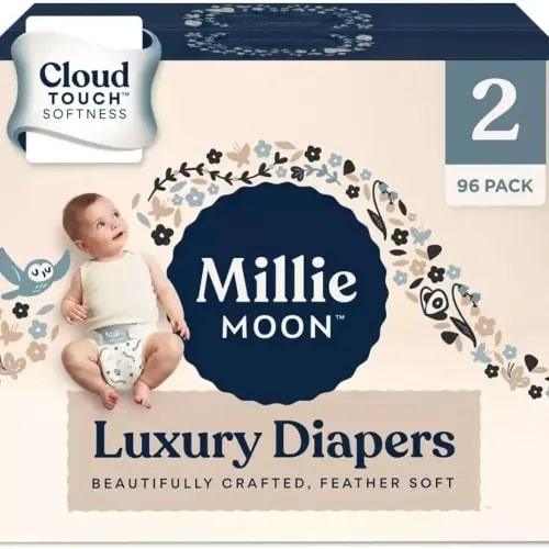 Milm Baby Diapers – Ultra Soft, Leak-Proof, Hypoallergenic Disposable Diapers – (Size 2)