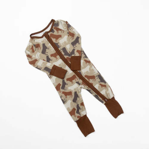 Cow Camo™ Baby Bamboo Zippy – American Farm Company