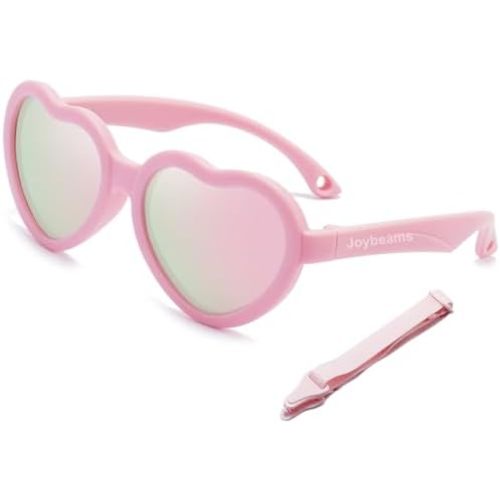 Toddler Heart Shaped UV Sunglasses with Strap - Bendable, Flexible, Durable, Baby Safe