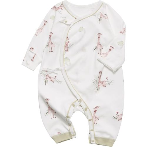 100% Organic Cotton Soft 0-6 Months Unisex Footless Newborn Baby Sleepers Pajamas Romper Boys Girls Long Sleeve