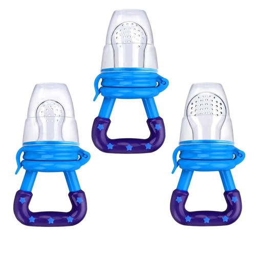 Baby Fruit Feeder Pacifier 3Pack-Fresh Food Feeder-Silicone Nipple Teething Toy-Silicone Pouches for Toddlers & Kids