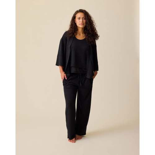 Waffle Maternity & Nursing Three-Piece Lounge Set | Black - Kindred Bravely