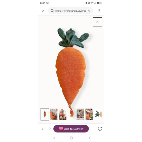 KNITTED CUSHION CATHY THE CARROT