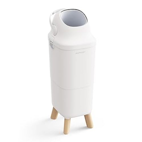 Momcozy Diaper Pail with Patented Triple-Seal Odor Control, Wide Opening, Ergonomic Height, Large Capacity with Viewing Window, Childproof Lock, Fits Standard Trash Bags