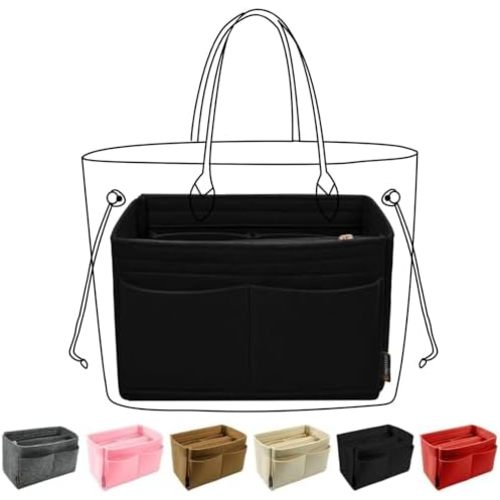 OMYSTYLE Purse Organizer Insert, Felt Tote Bag Organizer Insert with 6 Size