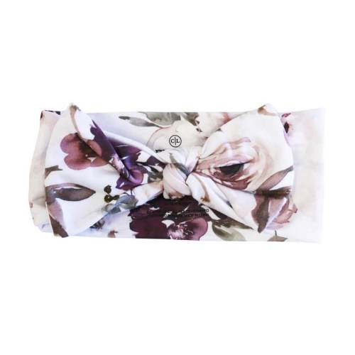 Demis Dusty Purple Floral Large Bow Headwrap