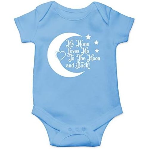 My Nana Loves Me to The Moon and Back - Funny Baby Essentials Bodysuit - Newborn Boy Clothes