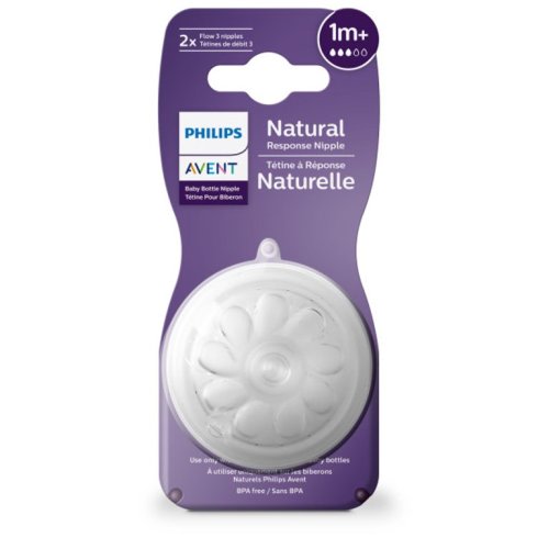 Philips Avent Natural Response Nipple Slow Flow 3, 1M+, 2pk, SCY963/02