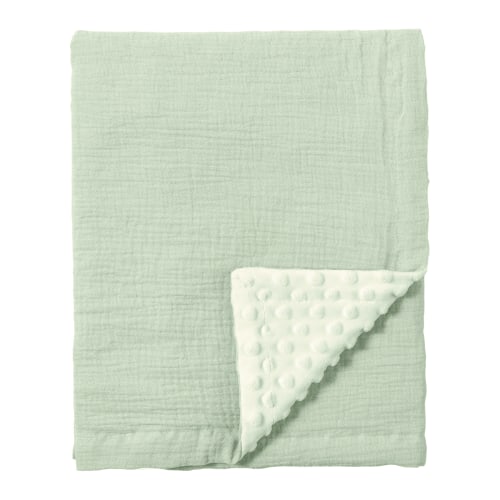 CREVENT Cozy Soft Green Muslin Cotton Minky Baby Receiving Blanket