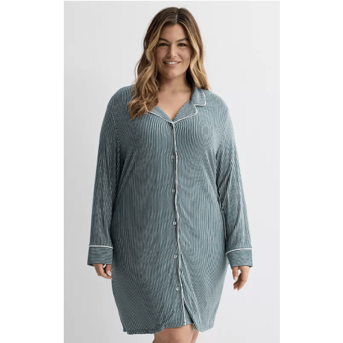 Plus Size Sonoma Goods For Life® Cozy Long Sleeve Button-Down Knit Nightgown