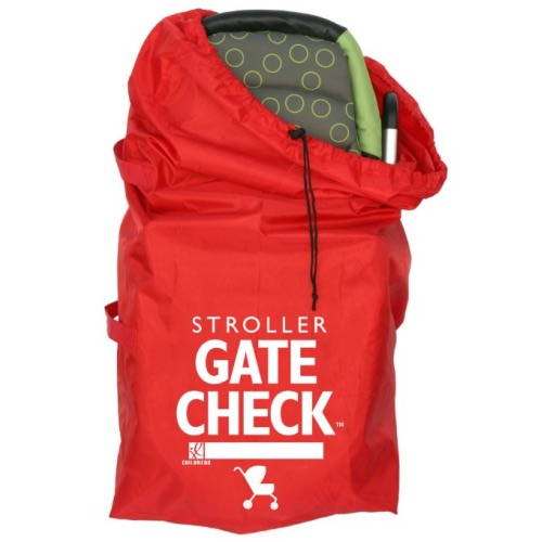 J.L. Childress Gate Check Bag For Standard and Double Strollers, Red