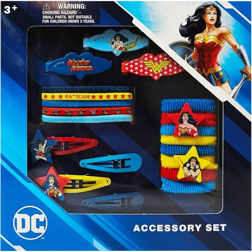 Wonder Women Girls' Hair Accessories Set - 20 Pack - 3 Barrettes, 4 Snap Clips, 5 Elastics, 8 Terry Ponies - Everyday Wear, Special Occasions, Ages 3+