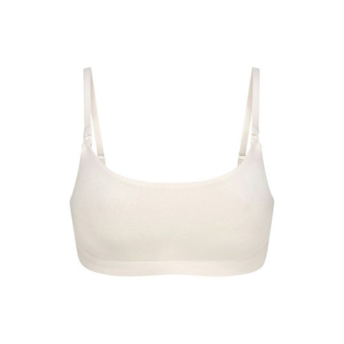 COTTON JERSEY MATERNITY NURSING SCOOP BRALETTE | LIGHT HEATHER GREY | SKIMS