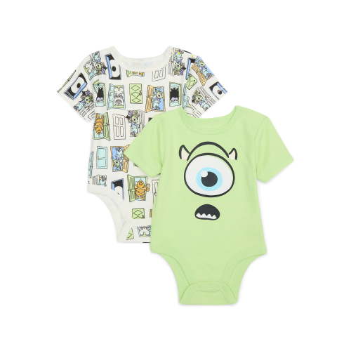 Disney Pixar Baby Boys or Girls Monsters Inc Bodysuit, 2-Pack, Sizes 0/3M-24M