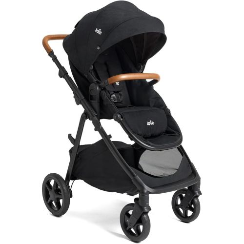 Joie Ginger 4-in-1 Convertible Pramette and Stroller with A Deep Recline, Height Adjustable seat, All-Terrain Wheels, Extra Storage – for Newborns and Toddlers (Shale Dark)