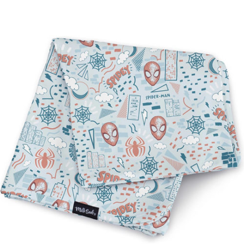 Milk Snob Marvel Infant Boy/Girl Swaddle Blanket, Soft Receiving, Security and Play, Perfect for Summer, Toddler Infant Newborn Bedding, Baby Shower, Baby Registry Gift (Spider-Man Sketch Book)