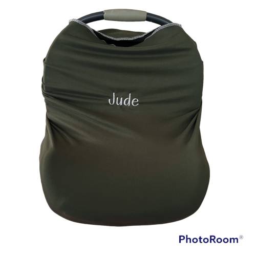 Carseat Cover (Olive Green) , nursing cover, girls car seat cover, boys car seat cover, infant carrier cover, gender neutral, minimalistic