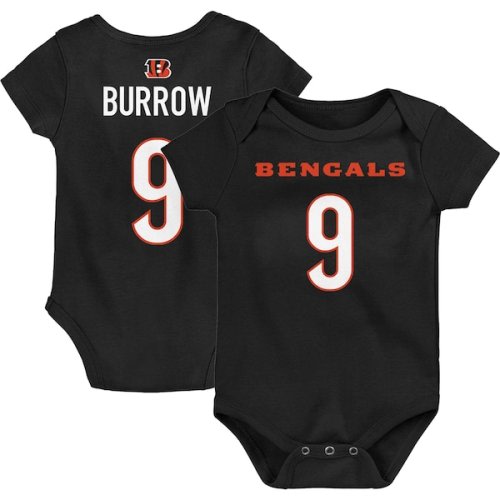 Joe Burrow Cincinnati Bengals Infant Mainliner Player Name & Number Bodysuit - Black