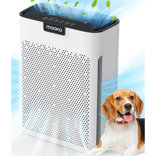 Air Purifiers for Home Large Room 2200 Ft² with Washable Filters, MOOKA HEPA Filter Pet Air Purifier for Bedroom with Fragrance, Air Cleaner for Smoke Dust Pollen Pets Hair Odor, KJ190L White
