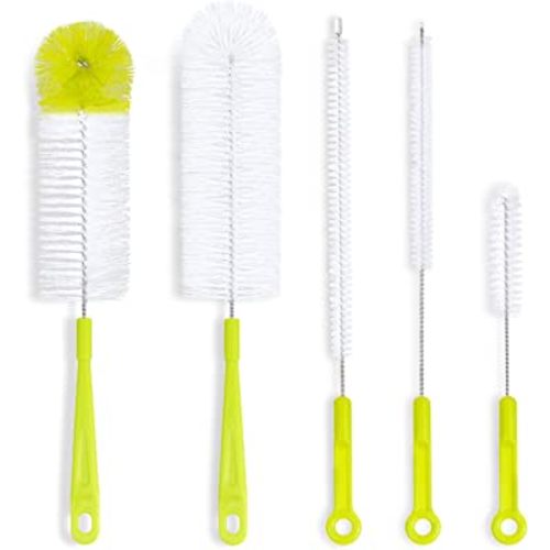 Bottle Cleaning Brush Set - Long Handle Bottle Cleaner for Washing Narrow Neck Beer Bottles, Sports Water Bottles with Straw Brush, Kettle Spout/Lid Cleaner Brushes
