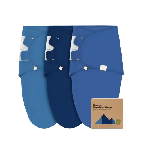 3 Pack Organic Cotton Baby Swaddle Sack with Hook-and-Loop Closure