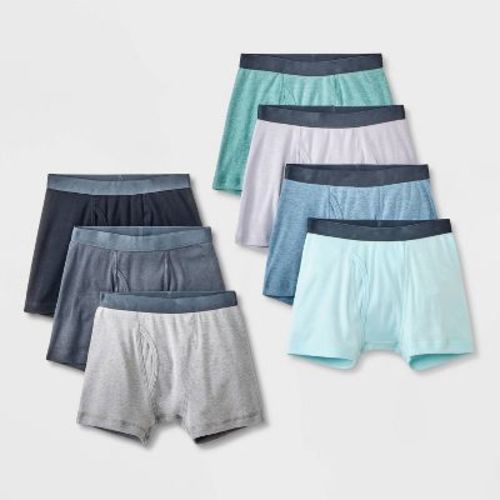 Boys' 7pk Boxer Briefs - Cat & Jack™ Heather Blue/Gray