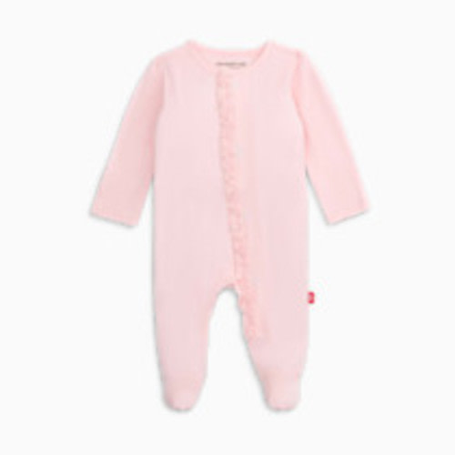 Magnetic Me Modal Magnetic Ruffle Footie - Pink Dogwood, Newborn