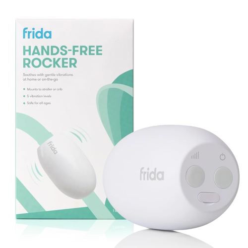 Frida Baby Hands-Free Rocker Device with 5 Vibration Levels, Universal Stroller Accessories, Rechargeable for Cribs & Strollers, Water-Resistant Baby Soother