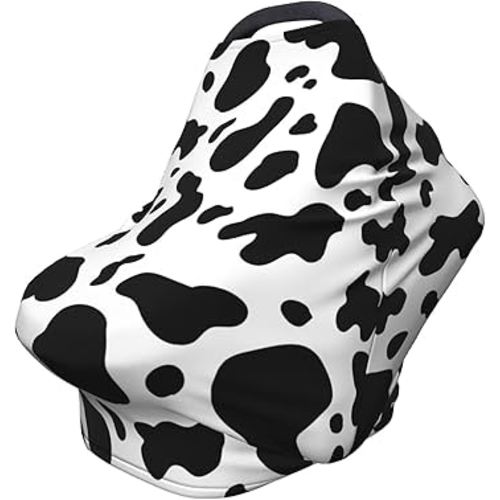 Cow Print Baby Stuff Car Seat Covers Baby Multi-Use Car Seat Canopy Carrier Cover, Breathable Breastfeeding Cover Boys & Girls