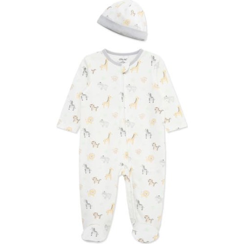 Cute Safari Footie & Hat Set