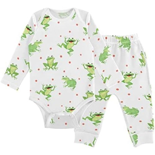 vvfelixl Baby Bodysuits Pants Sets Border Collie Dog Long Sleeve Baby Clothes For Boys Girls 0-24 Months Cow Pattern