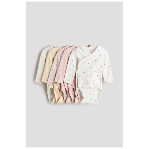 5-pack Wrapover Bodysuits, 0-3M