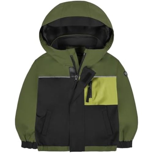 GEMYSE Toddler Rain Jacket Water-Repellent Toddler Boys Kids Rain Coat Hooded Windbreaker Lightweight Outwear Jacket