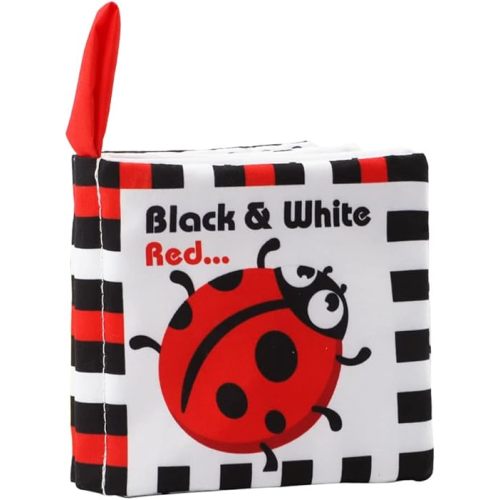 Bebe Mondo High Contrast Baby Book, Newborn Toys 0-3 Months,Black and White Crinkle Books for Babies,Soft Sensory Infant Toys 0-6-12 Months,Stroller Toy for Vision Development,Shower Gift for Boy Girl