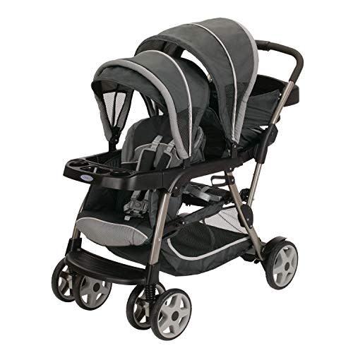 Graco Ready2Grow LX Stroller | 12 Riding Options | Accepts 2 Graco SnugRide Infant Car Seats, Glacier