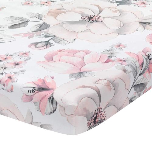 Lambs & Ivy Botanical Crib Sheet- White