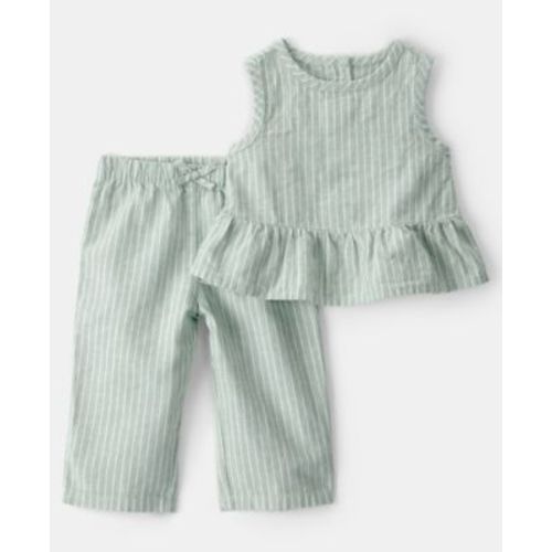Baby Girls' Sleeveless Top and Pants, 2-Piece Set