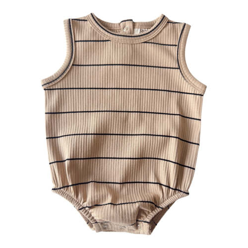 Tan/Black Stripe / Organic Ribbed Dune Bubble
