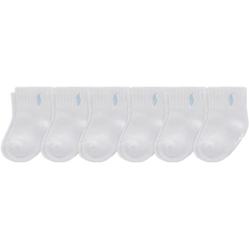 Polo Ralph Lauren Baby’s Classic Sport Ankle Socks, 6 Pair Pack, Soft Stretchy Yarn & Stay Up Top