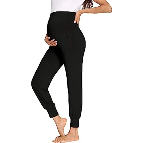 fitglam Women's Maternity Pants Over Belly Lounge Pajamas Clothes Pregnancy Must Haves Joggers with Pockets