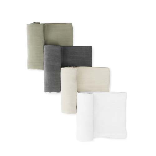 Organic Breathable Swaddle Blankets Multi-Color Pack