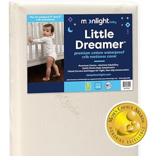 Moonlight Slumber Little Dreamer Crib Mattress Cover, Ecru, Hypoallergenic - Mattress Not Included