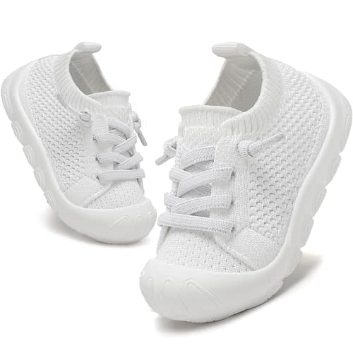 AILYLAKP Toddler Baby Girls Boys Shoes Toddler Walking Sneakers Kids Barefoot Slip on Tennis Infant Shoes Lightweight Breathable for First Babies