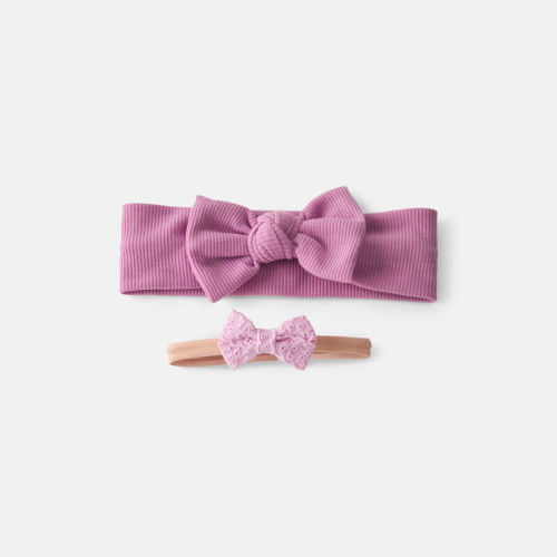 Baby Girl 2-Pack Bow Headbands - Pink | Carter’s Oshkosh Canada