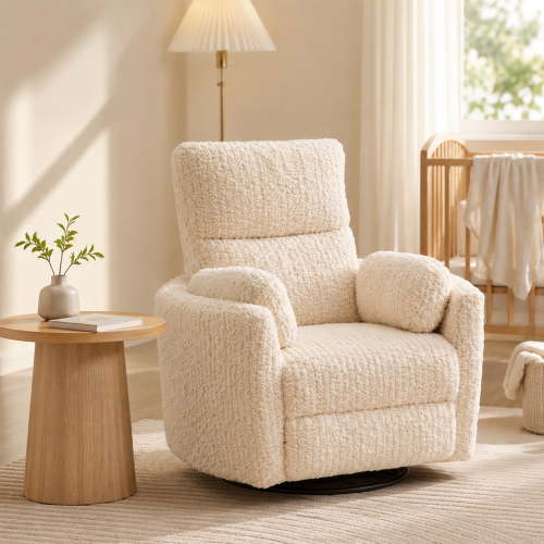 Comfort Stretch, Nursery Power Swivel and USB Charging Recliner, Beige