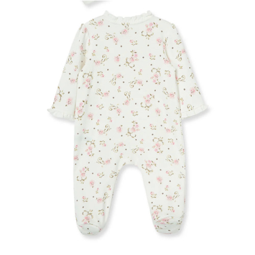 Vintage Rose Footed One-Piece And Hat