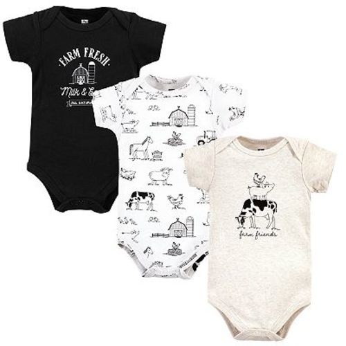 Hudson Baby Unisex Baby Cotton Bodysuits, Farm Friends