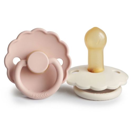 FRIGG Daisy Natural Rubber Pacifier 2-Pack Blush/Cream 6-18 months