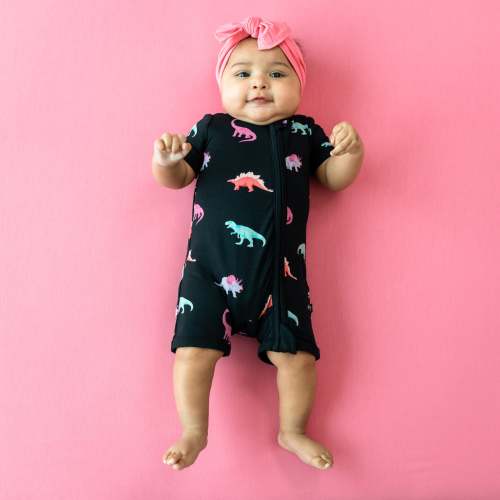 Zippered Shortall Romper in Midnight Roar (3-6 Months)