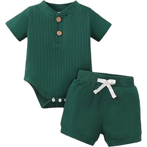 Jecson Newborn Boy Clothes Baby Boy Outfits Set Baby Boy Summer Clothes Soft Cotton Short Sleeve Top and Shorts for 0-18M